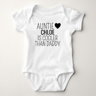 Personalised Auntie Sleepsuit, Cooler than Daddy,  Baby Bodysuit