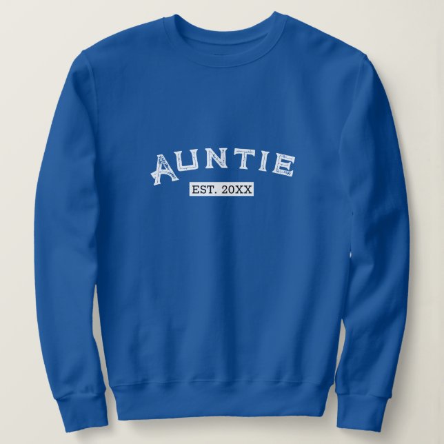 Personalised Auntie Sweatshirt - Est Year Gift (Design Front)