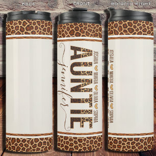 Personalised Auntie tumbler customised kids names