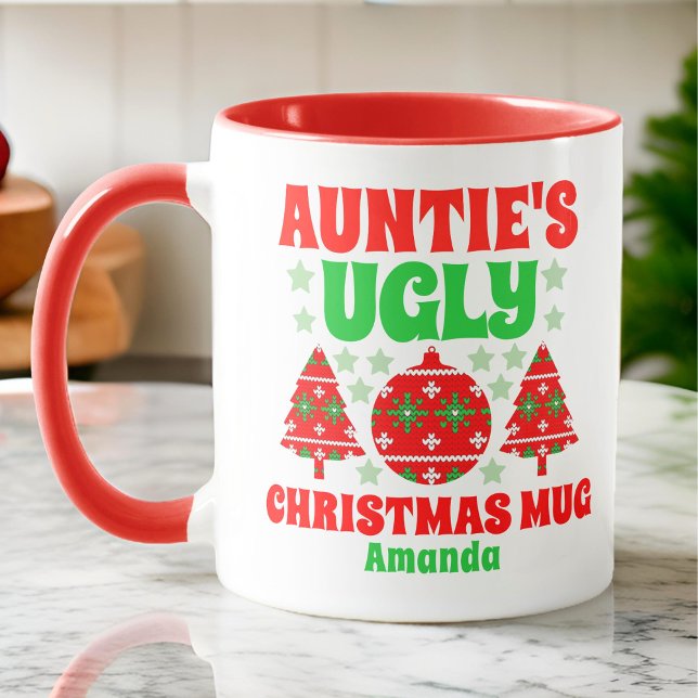 Personalised Auntie's Ugly Christmas Sweater Mug (Creator Uploaded)