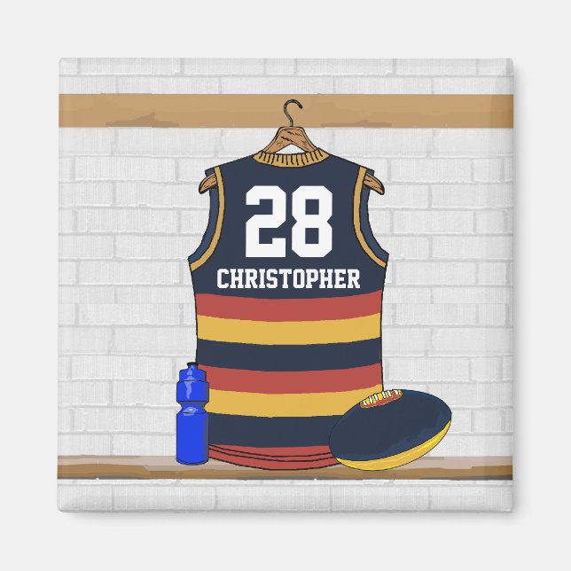 Personalised Aussie Rules Football Jersey BRY Magnet (Front)