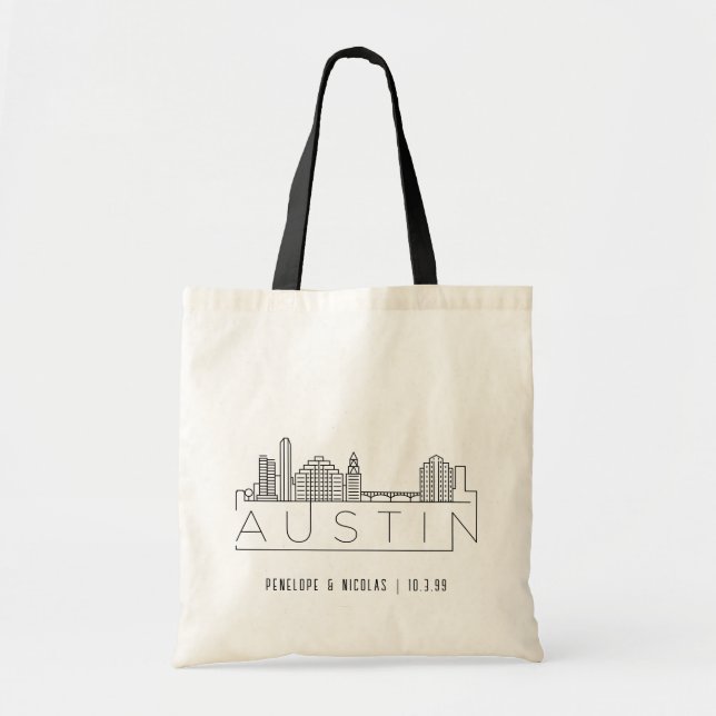 Personalised Austin Wedding Welcome Bag Tote (Front)