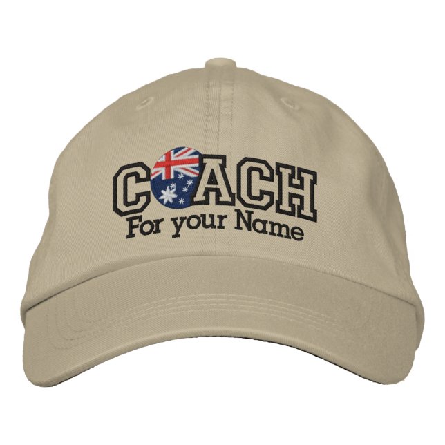Personalised Australia Coach with your name Embroidered Hat (Front)