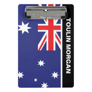 Personalised  Australia Flag  Mini Clipboard
