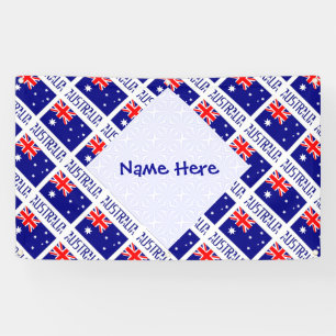 Personalised Australia Flag Tiled Banner