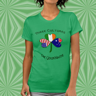 Personalised Australia Ireland USA Shamrock Women T-Shirt