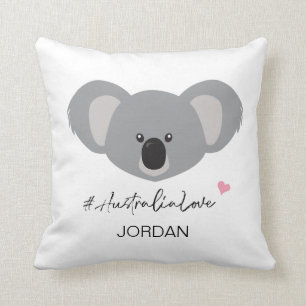 Personalised Australia Love Cute Koala Baby Cushion