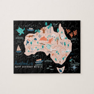 Personalised Australia Map Jigsaw Puzzle for Kids 