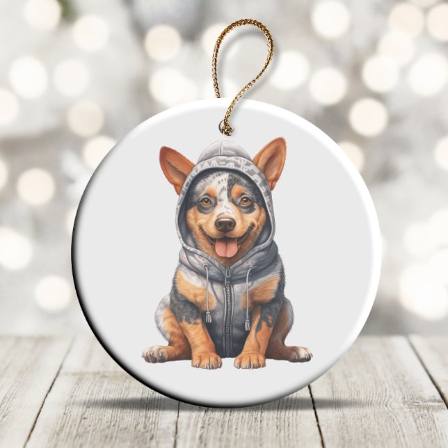 Personalised Australian Cattle Dog Art Ceramic Tree Decoration (Creator Uploaded)