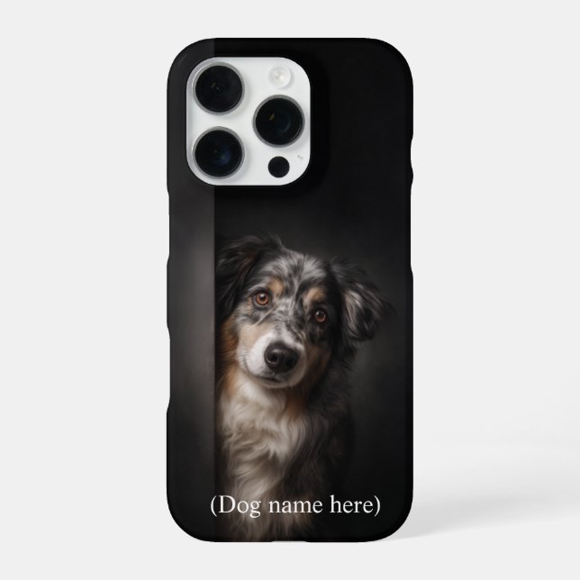 Personalised Australian Shepherd Portrait iPhone C Case (Back)