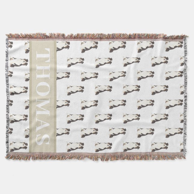 Personalised Australian Shepherd Throw Blanket (Front)