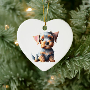 Personalised Australian Terrier Puppy Ceramic Tree Decoration