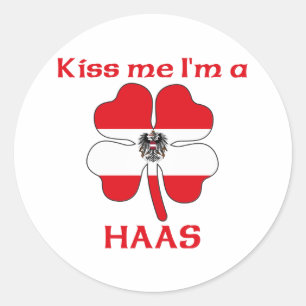 Personalised Austrian Kiss Me I'm Haas Classic Round Sticker