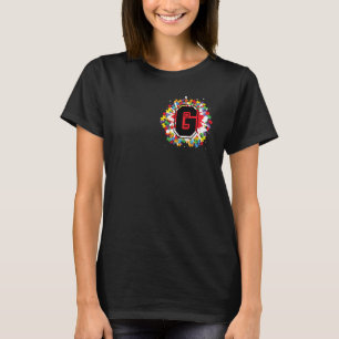 Personalised Autism Awareness Initial G Letter Mon T-Shirt