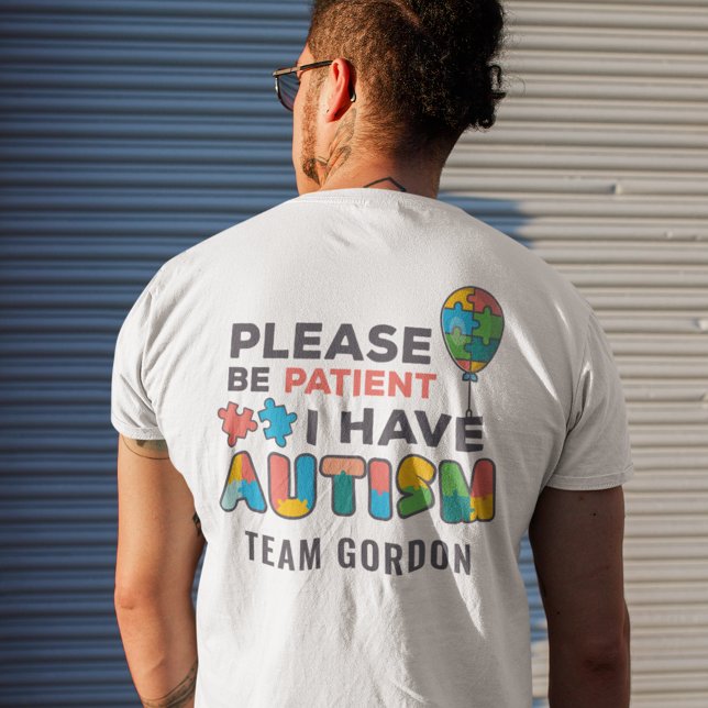 Personalised Autism Awareness Please Be Patient Tri-Blend Shirt (Team Campaign Autism Awareness T-Shirt Custom Matching Tee)