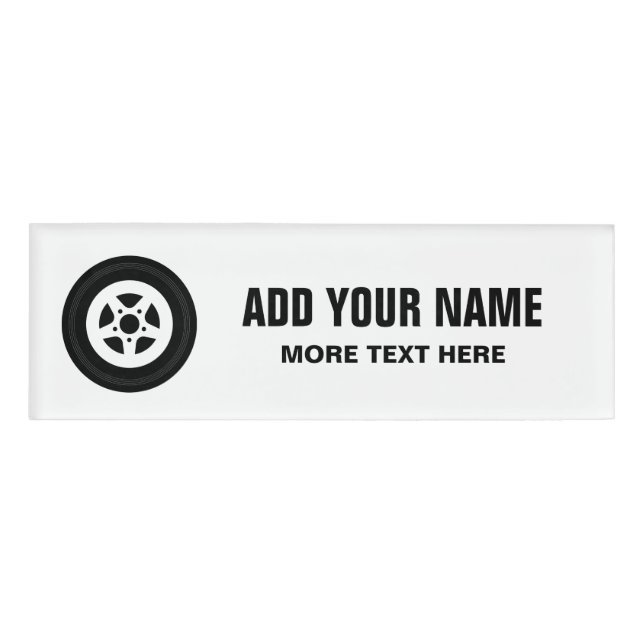 Personalised automotive magnetic name tags (Front)