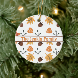 Personalised Autumn  Ceramic Tree Decoration