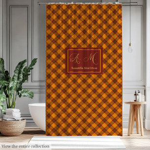 Personalised Autumn Curtain Trendy Tartan Style