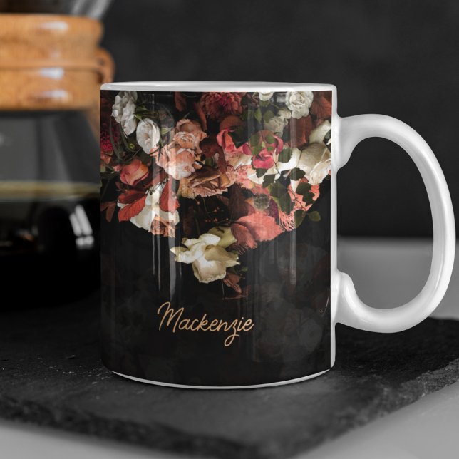 Personalised Autumn Flowers Stylised Print Coffee Mug (Creator Uploaded)