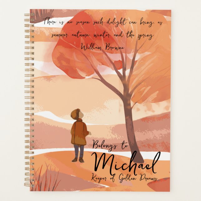 Personalised Autumn - Keeper of Woodland Wonders Planner (Front)