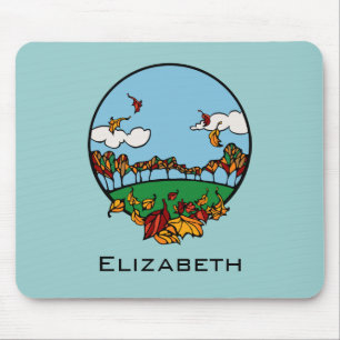 Personalised Autumn Landscape Scene Mouse Pad