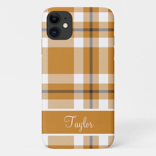 Personalised Autumn Tartan Plaid Pattern Case-Mate iPhone Case (Back)