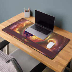 Personalised Autumnal Galaxy Harvest Moon Desk Mat