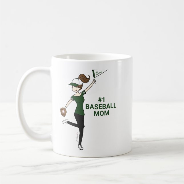 Personalised Avatar #1 Baseball Mum Coffee Mug (Left)