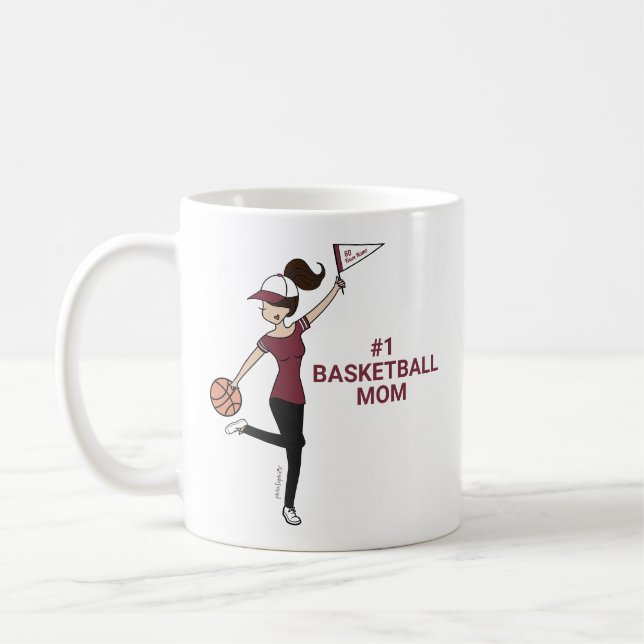 Personalised Avatar #1 Basketball Fan Coffee Mug (Left)
