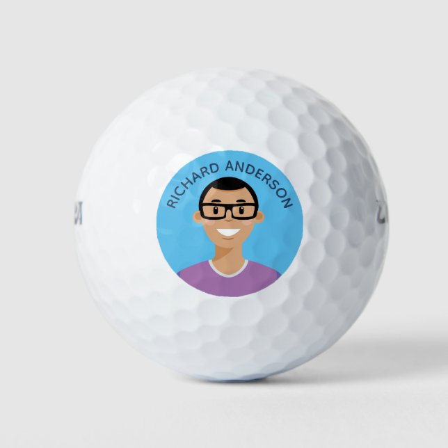 Personalised Avatar editable Golf Balls (Front)