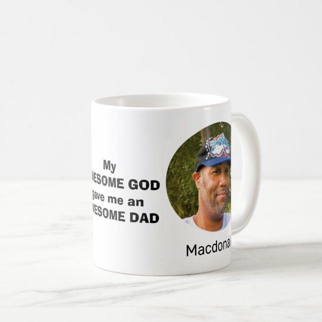 Personalised AWESOME DAD Christian Coffee Mug (Front Right)