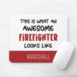 Personalised Awesome Firefighter Funny Firefighter Mouse Pad