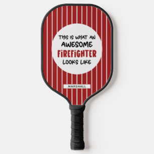 Personalised Awesome Firefighter Funny Firefighter Pickleball Paddle