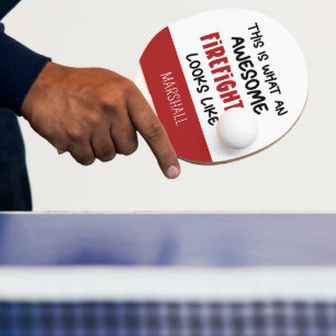 Personalised Awesome Firefighter Funny Firefighter Ping Pong Paddle