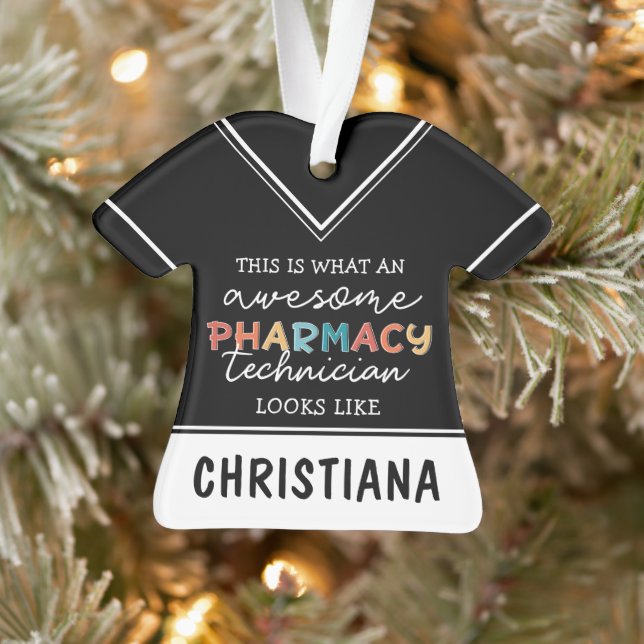 Personalised Awesome Pharmacy Tech Funny  Ornament (Tree)