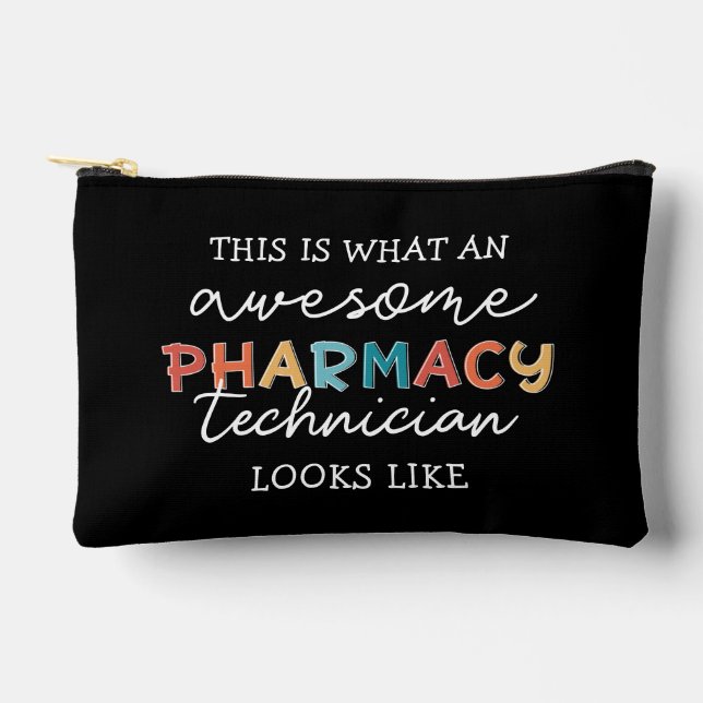 Personalised Awesome Pharmacy Technician Accessory Pouch (Front)