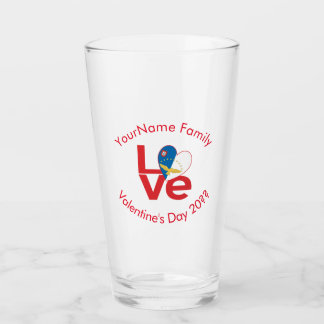 Personalised Azorean Red LOVE Flag Glass