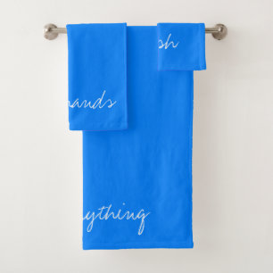 Personalised Azure Blue Bath Towel Set