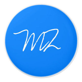 Personalised Azure Blue Ceramic Knob