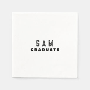 Personalised B/W Graduation Party  Napkin
