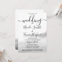 Personalised B&W Lake Fog Calligraphy Wedding