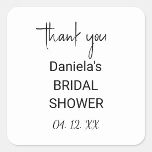 Personalised B&W thank you Square Sticker