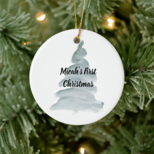 Personalised Babies Boy First Christmas Ornament