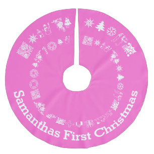 Personalised babies first Christmas Brushed Polyester Tree Skirt