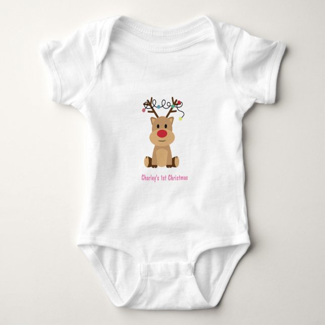 Personalised Baby 1st Christmas Bodysuit (Front)