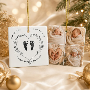 Personalised Baby 4 Photo Ceramic Ornament