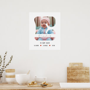 Personalised Baby Alphabet Letter - E - Poster