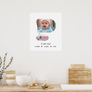 Personalised Baby Alphabet Letter - P - Poster