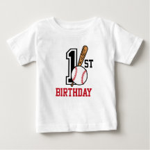 Personalised baby baseball t-shirt 1st birthday