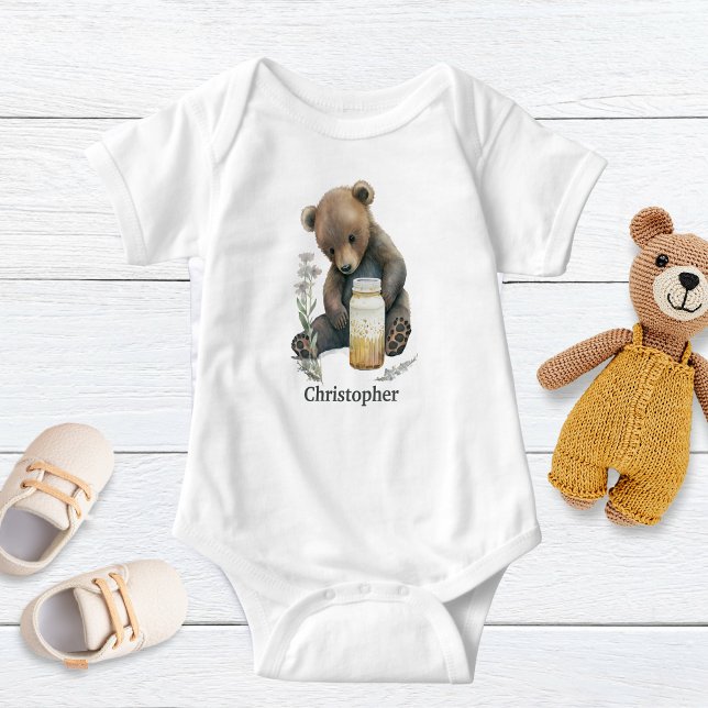 Personalised Baby Bear Baby Boy Gift Bodysuit (Creator Uploaded)
